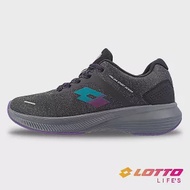 【LOTTO 義大利】 女 輕步 防潑水輕量跑鞋 23cm 黑紫