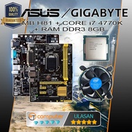 Paket Intel Core i7 4770 + Mainboard H81 Asus H81 Gigabyte Lga 1150 - PLUS RAM 8GB