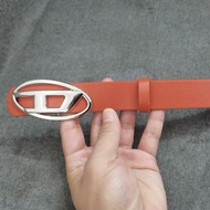Authentic DIESEL 2025 American Retro Ins Belt Womens D-shaped Alloy Buckle Belt Mens And Womens Deco