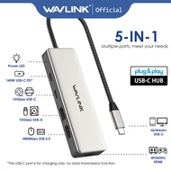 WAVLINK USB C Hub, 5-In-1 Type C to 4K HDMI Multiport Adapter with 125W Power Delivery, 2 USB 3.1 10