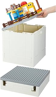 SHIMOYAMA Collapsible Storage Box with Building Base Plate Lid for Duplo Blocks, 26Qt. Stackable Sto
