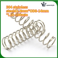 [QueenStyle]Compression spring, return spring, stainless steel 304 compression spring d1.4mm*OD8-14m