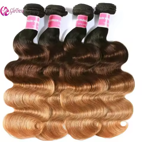 T1B/4/27 Color Ombre Body Wave Human Hair Bundles 10-26 Inch Weave 1/3 Bundles Brazilian Virgin Hair