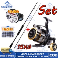 (COD) Joran Pancing 1 Set Reel Besi/pancing 1 set lengkap kuat/joran pancing 1 set murah/Joran Panci