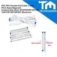 FFC FPC Flexible Flat Cable 1.0mm Pitch Same Contact Side 20cm 4P/5P/6P/8P/10P/12P/14P/15P/16P/18P/D