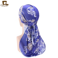 Popular Hip-Hop Cloak Hat Simulation Silk Printed Long-Tailed Pirate Hat Strappy Headscarf Hat DURAG