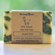 THE SOAP HAVEN Goat Milk Double Mint Soap Bar (100% Natural, Great for Itchy Skin due to Dryness!)