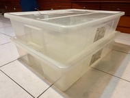 Ikea 床底收納箱 2個賣 附蓋收納盒 透明
