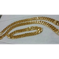 24k gold plated medium chain bracelet