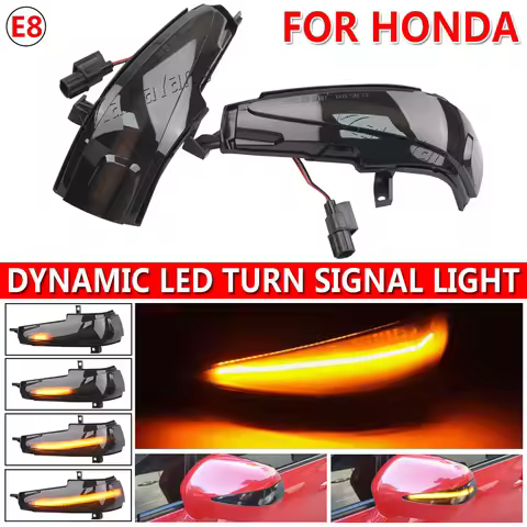 Dynamic LED Turn Signal Light Side Mirror Sequential Blinker Repeater For Honda Civic Mk8 FD1 FD2 FD