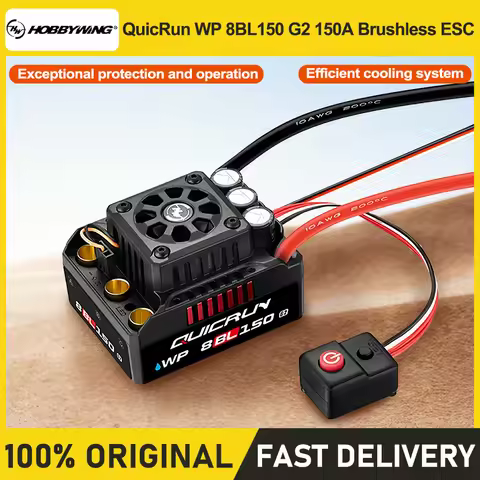 HOBBYWING QuicRun WP 8BL150 G2 3-6S Waterproof Brushless Sensorless ESC Speed Controller for 1/8th T
