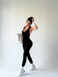 One-Piece Yoga Jumpsuit Skinny Short Sportswear Woman Gym Clothing Workout Clothes Fitness Stretch B