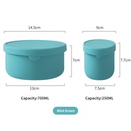 Konco 250ml+700ml silicone lunch box Japanese style silica gel lunch box set sealed soup container P