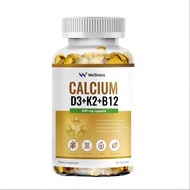 Wellness Calcium Vitamin D3 K2 B12 Capsule Supplement Support Cardiovascular Bone and Joint Immune S