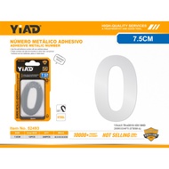 YIAD Stainless Steel House Number 7.5CM (0–9) Adhesive Door Number Plate