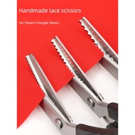 Yingshu Tailor Shears Lace Scissors Cloth Sample Shears Fabric Handicraft DIY Triangle Shears Sawtoo