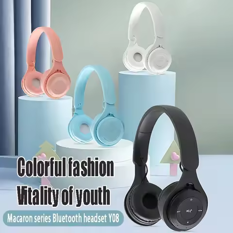 Macaron Headphones Kids Wireless Bluetooth 5.0 Headphone Stereo Headband Game Headset with Mic Gamer