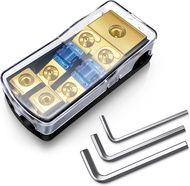2/3/4 Way Mini ANL Fuse Holder Copper 0/2/4 Gauge to 4/6/8 Gauge 60 Amp Fuse Distribution Block for