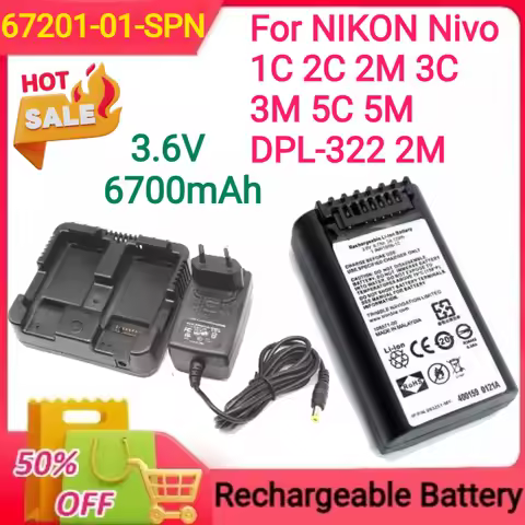 New 3.6V 6700mAh Battery for NIKON Nivo 1C 2C 2M 3C 3M 5C 5M Total Station DPL-322 2M+ Rechargeable 