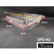 OPS - H3 /BENXON Plastic Tray [ 100pcs± ] Bakery Disposable Plastic Clear Food Box - Bekas Makanan -