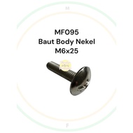 M6x25 FULL Thread Body Bolt 6x25 Nickel Shell Body Bolt 125 6mm Thread
