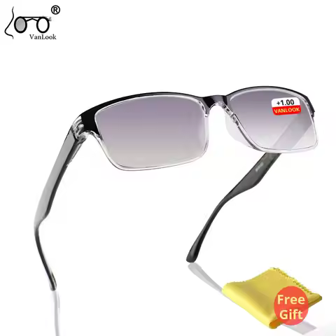 Men Reading Glasses For Sight Gradient Grey Lens Anti UV400 Glass Spectacles Gafas Lectura Retro +1 