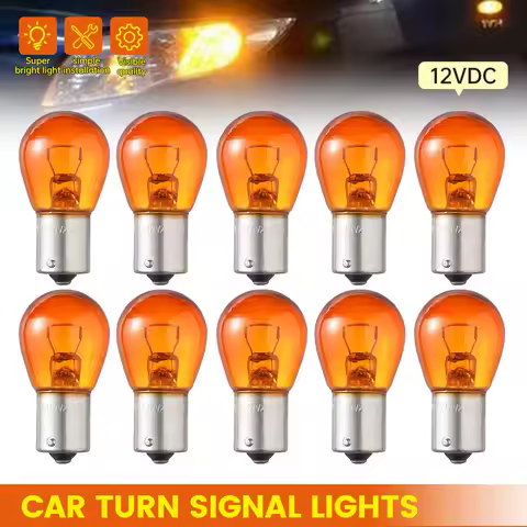 10pcs/2pcs Car Indicator Light Brake Reverse Lamp Parking Light LED Bulbs 1156 BAU15S PY21W 12V Ambe