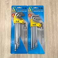 Mark Tools G.M. 9 Pieces Set Ball Type/Star Type Wrench S2 Seiko Hexagonal Bar 1.5~10mm