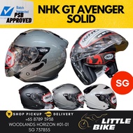 SG SELLER 🇸🇬 PSB APPROVED NHK GT avenger Solid glossy doft black Grey white open face motorcycle helmet with sun visor