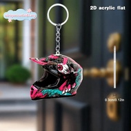 airspeccutin6l Keychain Helmet 2D Flat Fashion Stereo Motorcycle Helmets Safety Auto Bag Car Key Rin