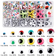 พลาสติกที่มีสีสัน Movable Self-Adhesive Eyes สําหรับเด็ก DIY หัตถกรรม Wiggly Googly สัตว์ Eyeball G0