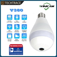 v380 PRO cctv camera HD 1080P Fish-Eye Panoramic CCTV Camera LED Light Bulb IP Security Cam Night Vision Two-Way Audio cctv camera connect cellphone  Security Cam Panoramic Camera 360 degrees  WiFi Camera