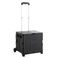 可摺疊帶輪手推車，大容量多功能購物車，帶蓋設計，耐磨旅行、搬家、行李、辦公用 手拉車 街市車 寵物車 購物車 買餸 手推車（2輪，黑色）