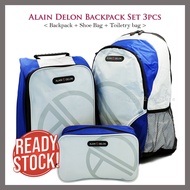 Alain Delon Backpack Set 3pcs | Backpack + Shoe Bag + Toiletry bag