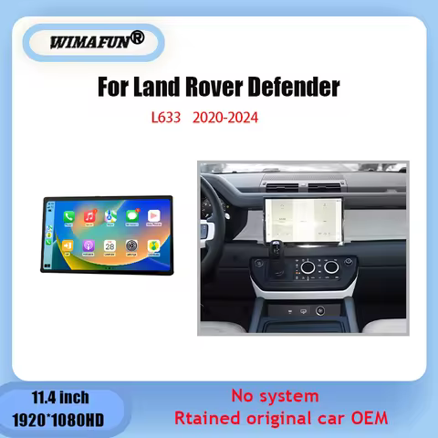11.4"For Land Rover Defender 90/110/130 / L663 2020-2024 No System Screen Retains all the Functions 