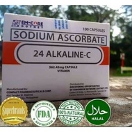 24 Alkaline C SODIUM ASCORBATE 100 CAPSULES PER BOX