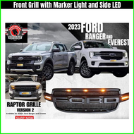 2022 to 2024 Ford Ranger/ Ford Everest Raptor Front Grill with Marker Light and Side LED