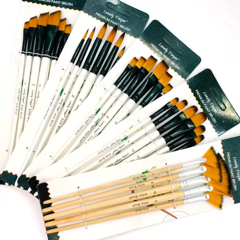 5/6/29pcs Paint Brush Set, Travel Watercolor Acrylic Paint Brushes with Flat, Filbert, Round, Angula