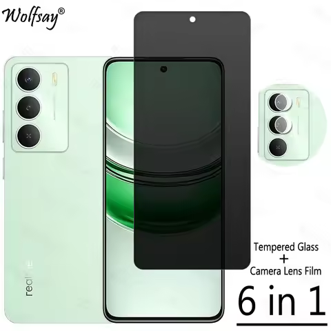 Privacy Screen Protector For Realme 14x Anti-Spy Tempered Glass For Realme 14x 5G Camera Glass For R