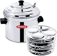 PANCA Stainless Steel 6 Plate Idli Maker 24 Cavity Idli Cooker, 24 Idli Pot With Steamer Stainless S