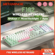 [HOT SDGFLHK 118] Meta F102 Wireless Keyboard Mechanical Feel 104keys Bluetooth Gaming Keyboard Silent Suitable for Laptop
