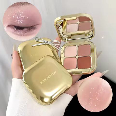 Kakashow sunset magic eye shadow plate pearl matte earth color Korean makeup eye shadow