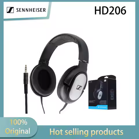 Sennheiser HD206 noise cancelling headphones with enclosed dynamic design, surround sound, high reso