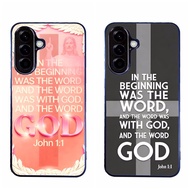 Phone Case cover for SAMSUNG GALAXY A56 5G A17 A06 Bible verse John 1 1 aesthetic black Protection