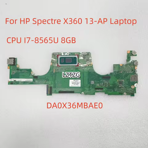 Motherboard For HP Spectre X360 13-AP DA0X36MBAE0 Laptop Mainboard CPU I7-8565U UMA 8G L37640-601 10