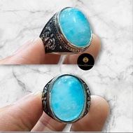 Jade Ring Aquamarinebiru 13x18mm