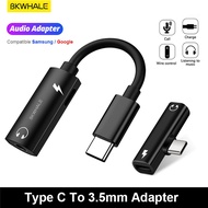BKWHALE 2 In 1 TypeC To 3.5mm earphone Jack Adapter DAC Charge Audio Aux Adaptor for Samsung S10 Ult
