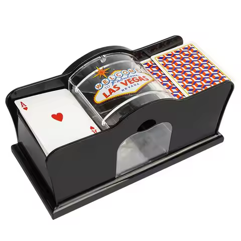 Manual Card Shuffler 2 Deck with Hand Crank, Card Shuffler for Blackjack, UNO, Poker, Playing Card D