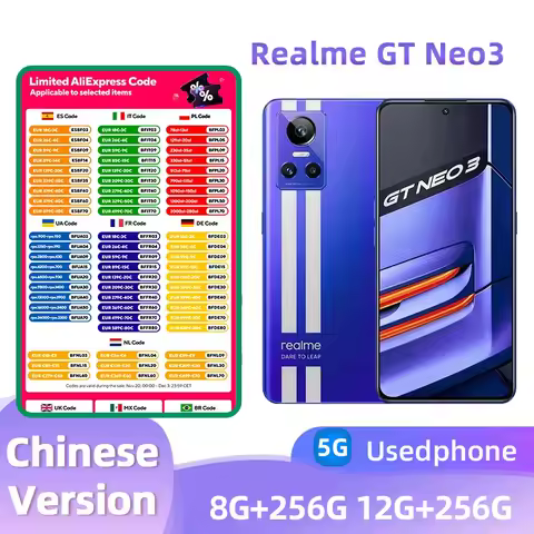 Realme GT Neo3 Android 5G Unlocked 6.7 inch 256G All Colours in Good Condition Original used phone