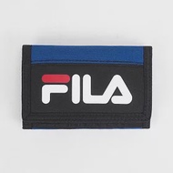 FILA [OTW-3010-BU] 皮夾 三摺 運動 短夾 卡夾 經典 LOGO 簡約 魔鬼氈 黑 藍